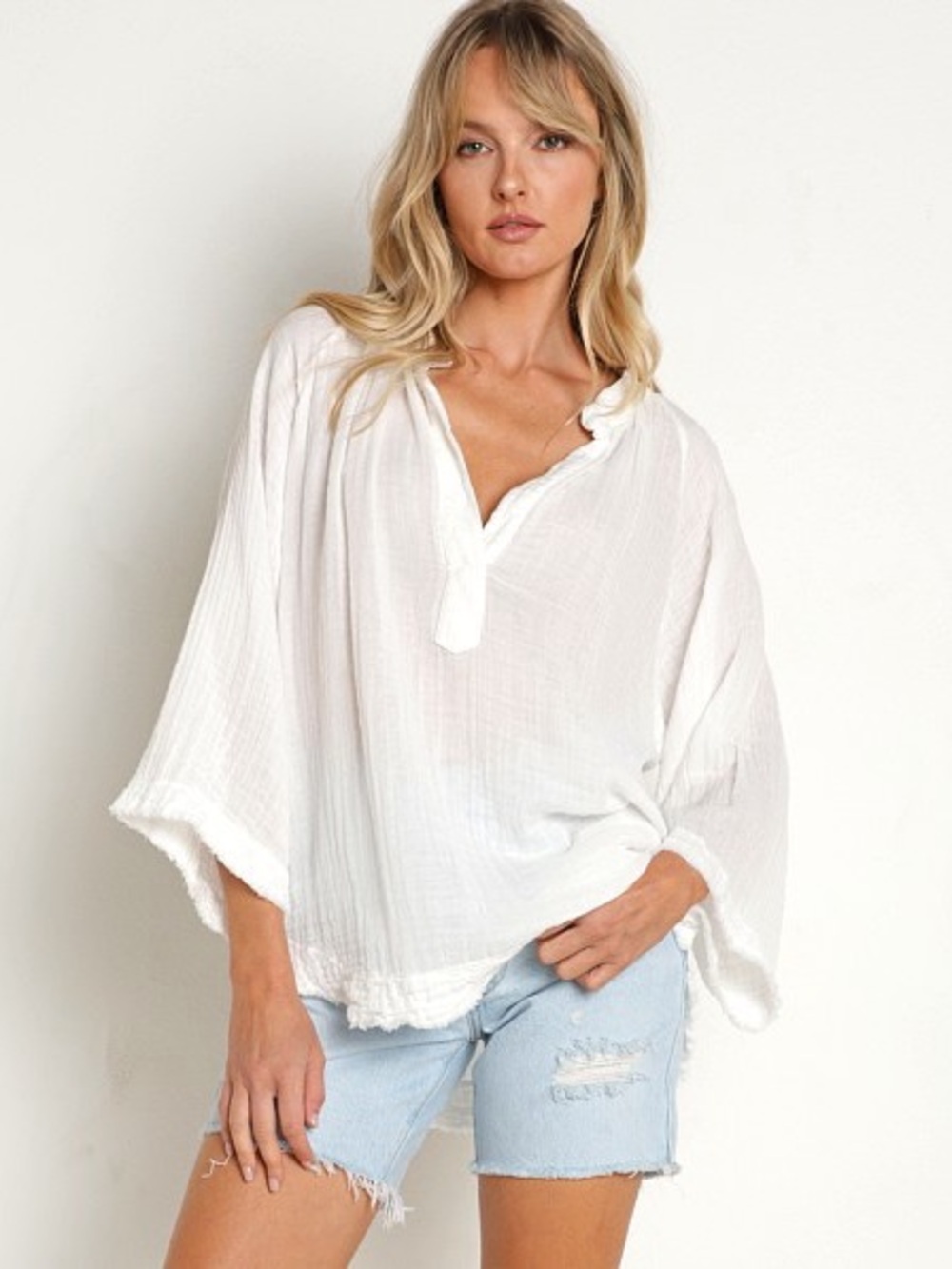 9Seed Marrakesh Dashiki White Gauze Cotton Swim Coverup